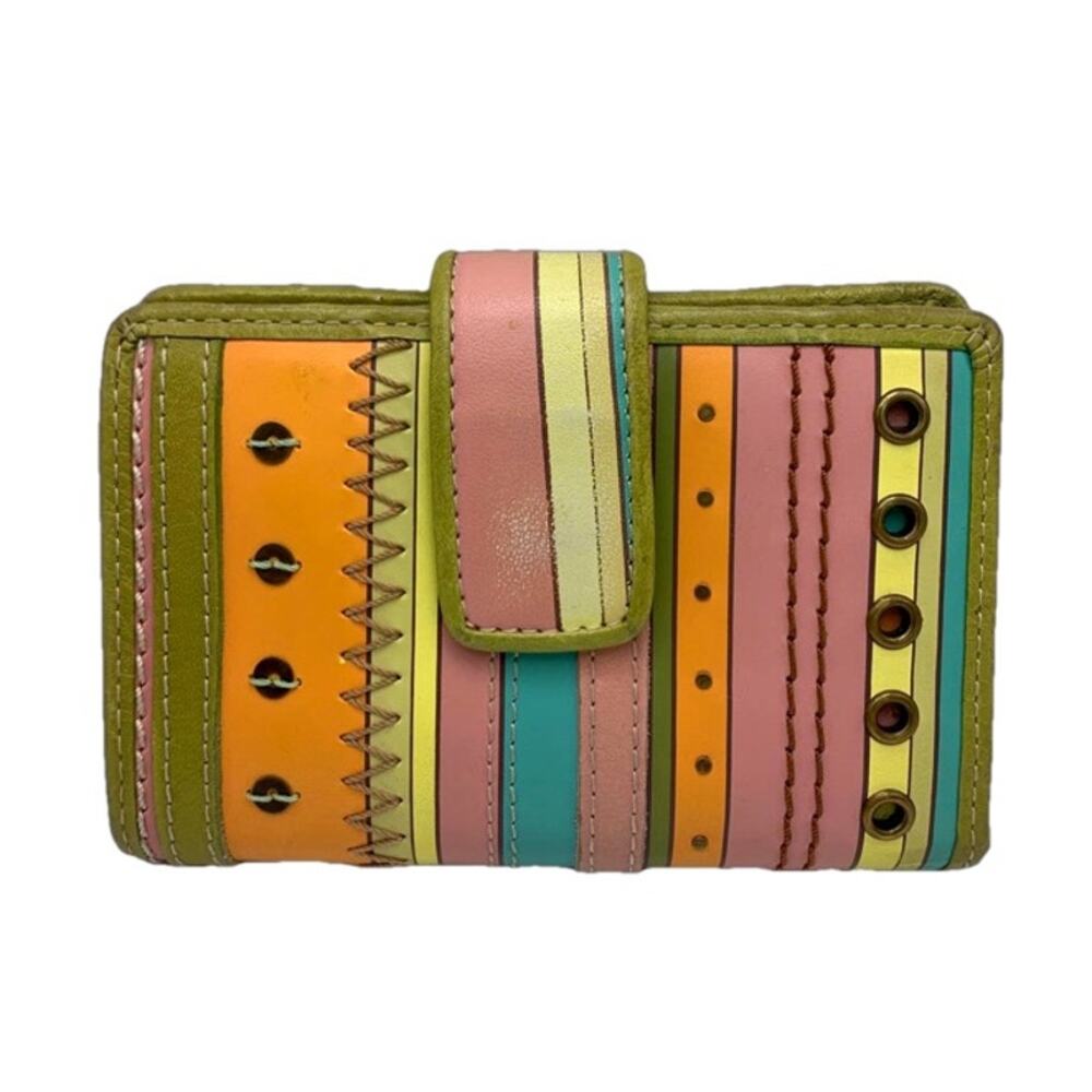 Fossil Retro Multi-Color Stripped Bifold Med Wall… - image 1